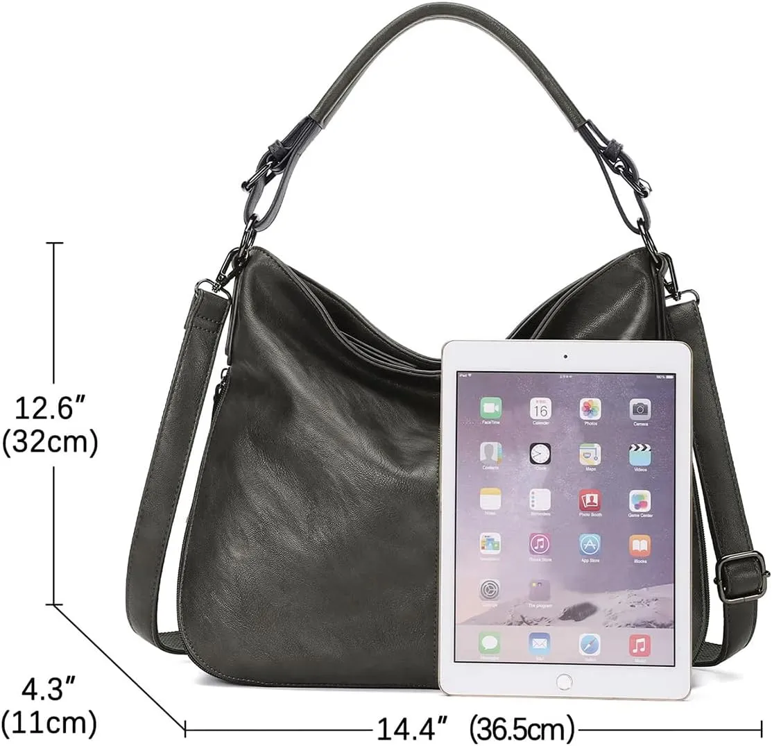 KL928 Large Purses for Women PU Leather Shoulder Handbag Crossbody Hobo Bags Ladies Tote Bags with Adjustable Shoulder Strap