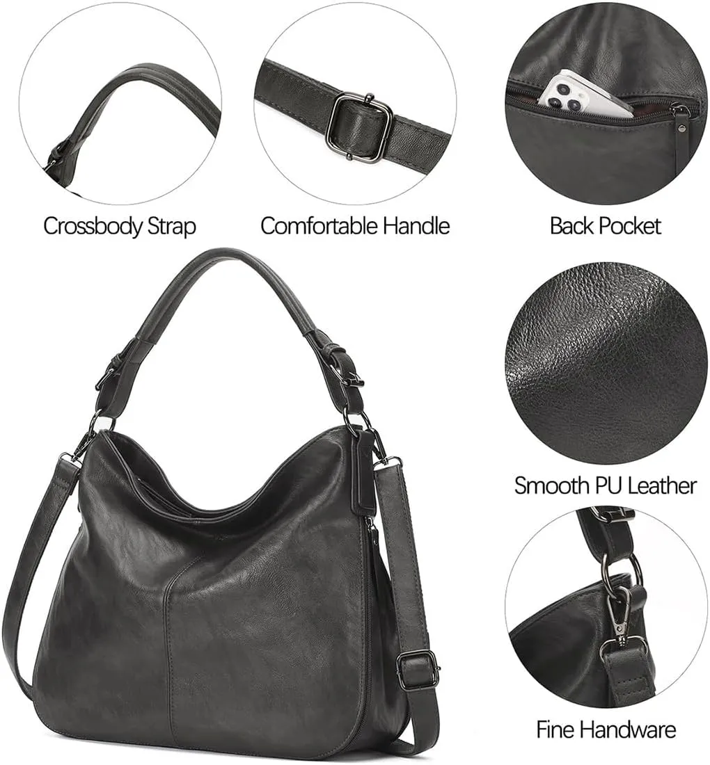 KL928 Large Purses for Women PU Leather Shoulder Handbag Crossbody Hobo Bags Ladies Tote Bags with Adjustable Shoulder Strap