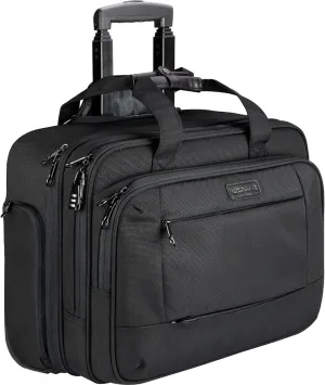 KROSER Rolling Laptop Bag for Men Women, Rolling Laptop Wheeled Briefcase for Business Fits Up to 17.3 Inch Laptop, Water-Repellent Wheeled Computer Bag Roller Case with RFID Pockets for Travel