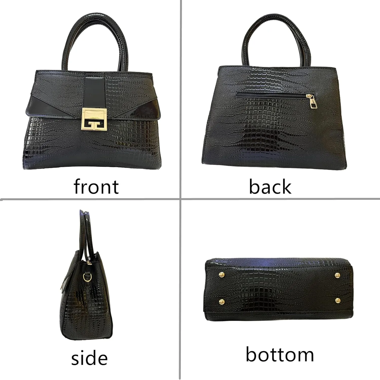 Ladies Satchel Purse Wallet Top Handle Tote Handbags Hobo Shoulder Bags Set 3pcs for women