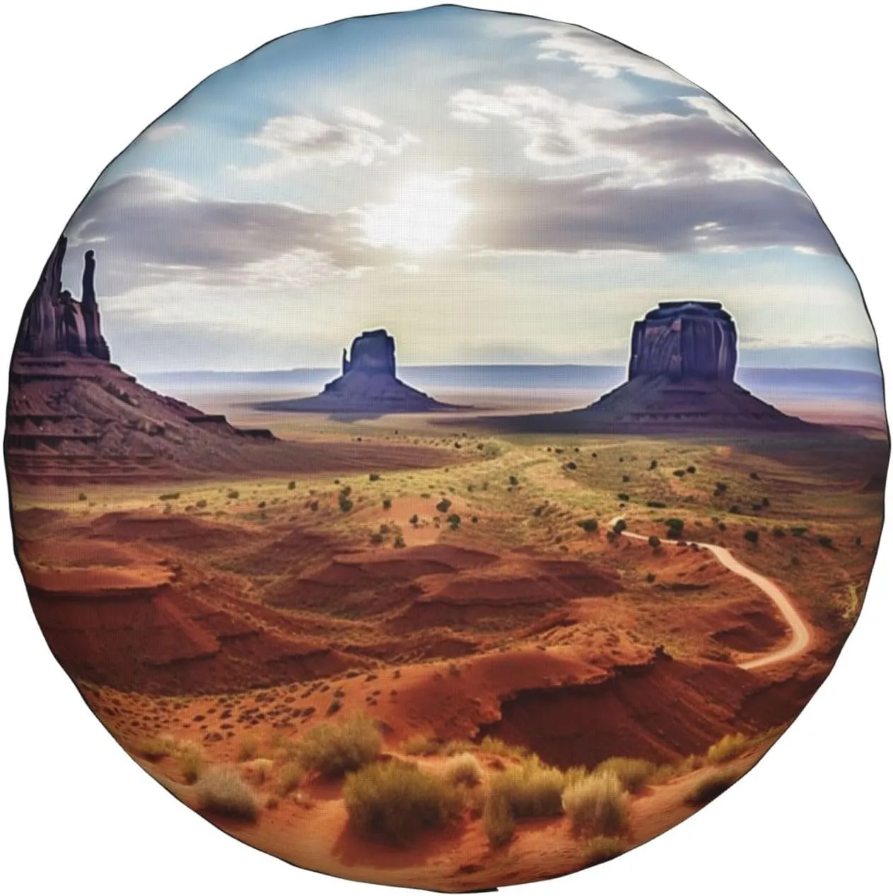 Landscape of Monument Valley Spare Tire Cover Weatherproof Wheel Covers Universal Wheel Protectors Portable Wheel Bags Camper Tire Covers for Trailer Rv Travel Accessories 14 inch