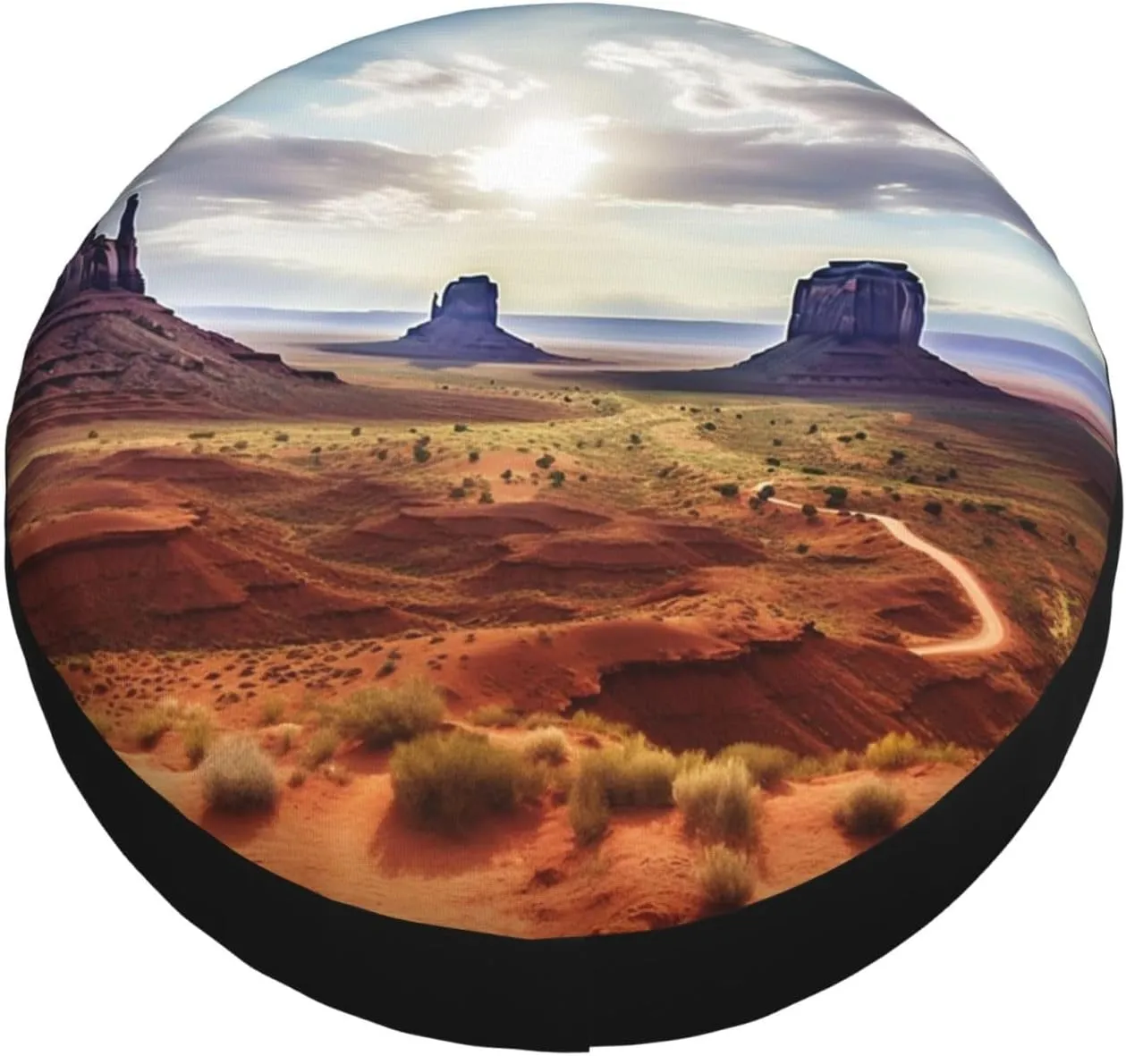Landscape of Monument Valley Spare Tire Cover Weatherproof Wheel Covers Universal Wheel Protectors Portable Wheel Bags Camper Tire Covers for Trailer Rv Travel Accessories 14 inch