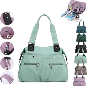 Langrents Nylon Tote Bag, Langrents Large Capacity Waterproof Multi Pocket Shoulder Bag, Crossbody Travel Messenger Bag
