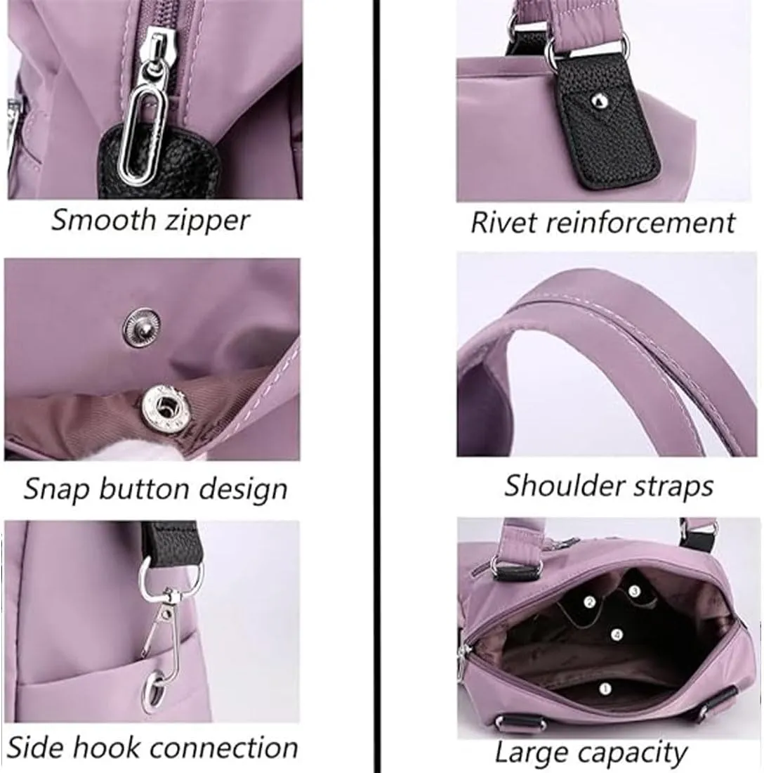 Langrents Nylon Waterproof Tote Bag, Large Capacity Waterproof Multi Pocket Shoulder Bag, Langrents Bag for Women