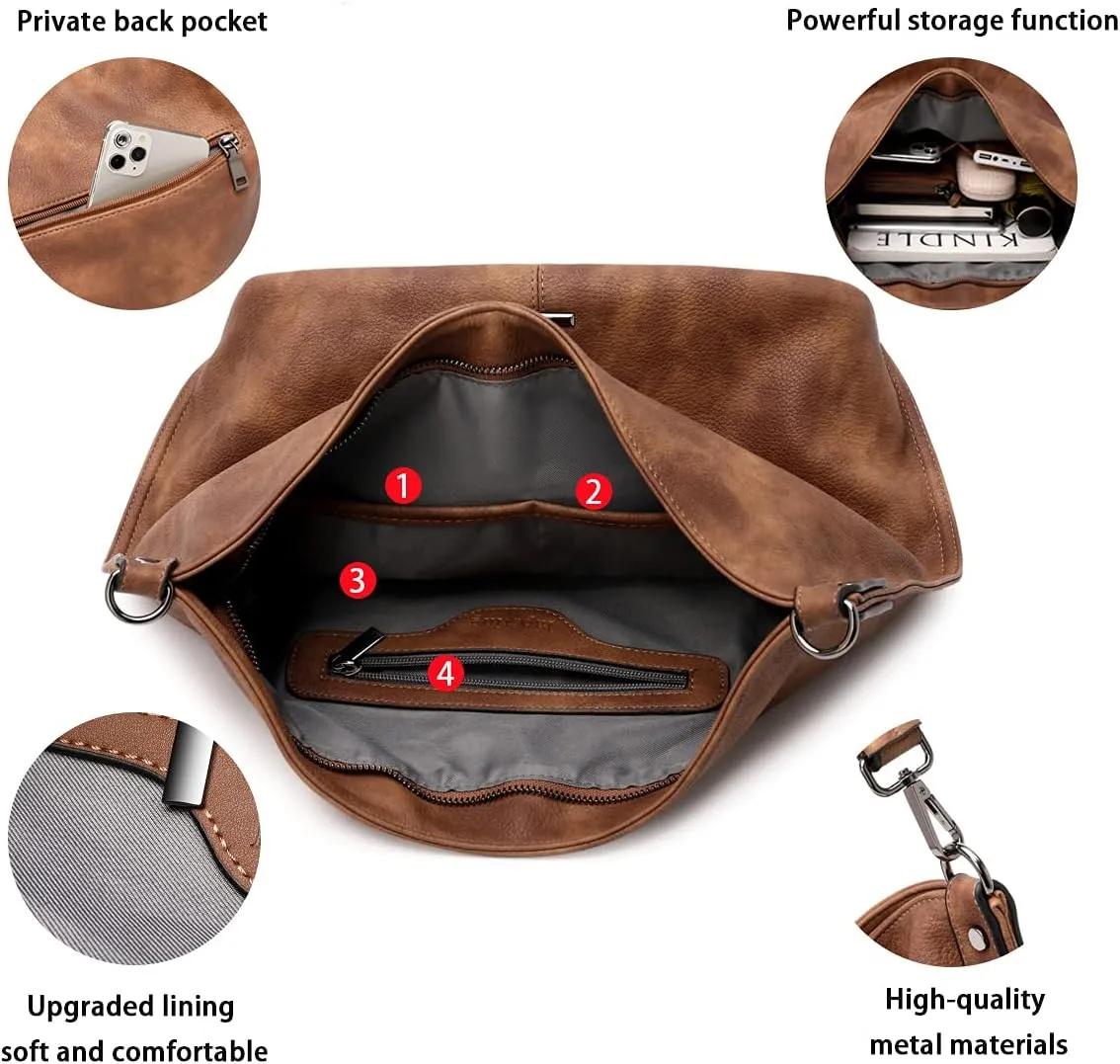 lapsting Hobo Bags for Women Handbags Purse Ladies Boho Shoulder Bag Crossbody Purses Faux Leather