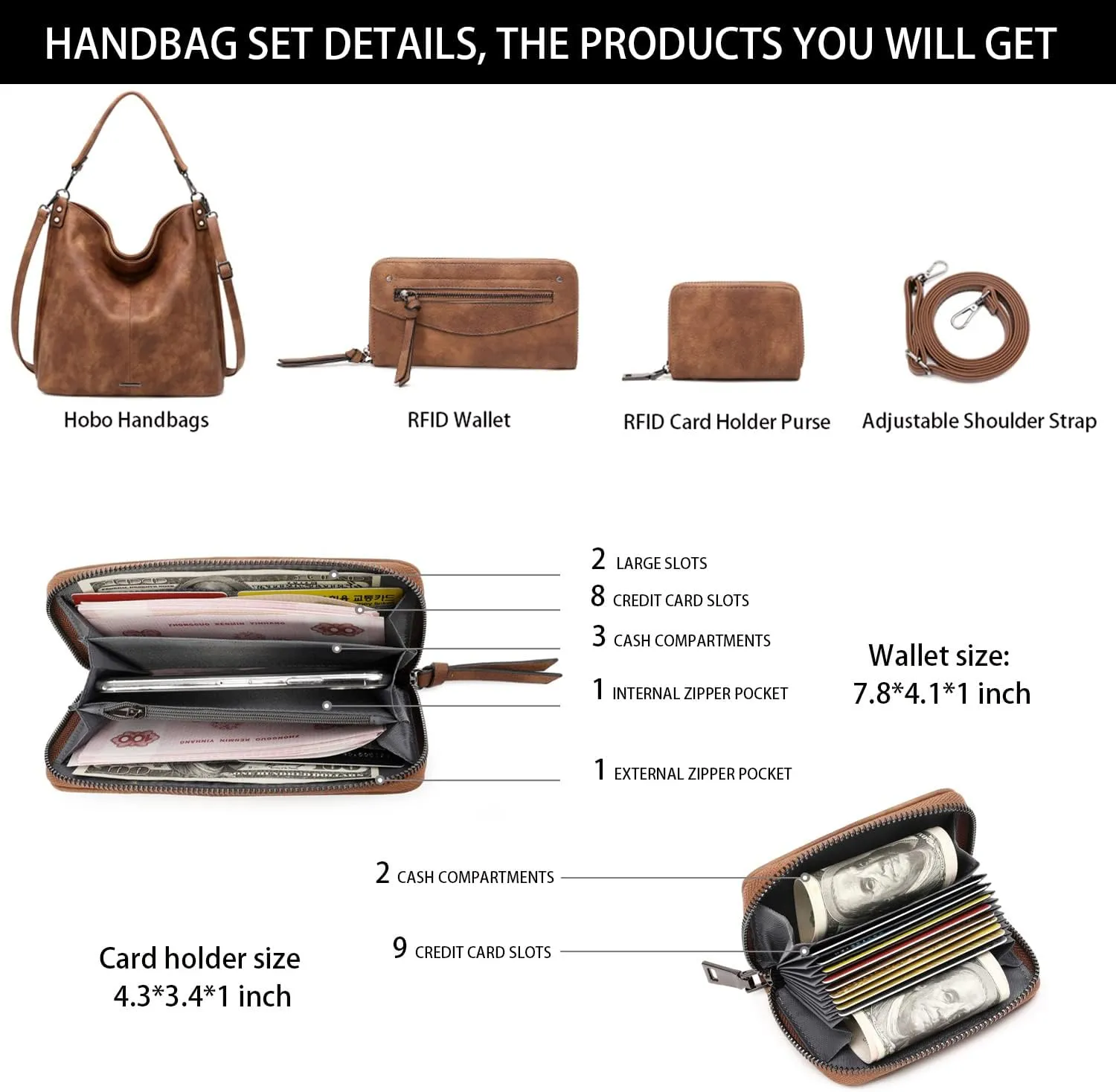 lapsting Hobo Bags for Women Handbags Purse Ladies Boho Shoulder Bag Crossbody Purses Faux Leather