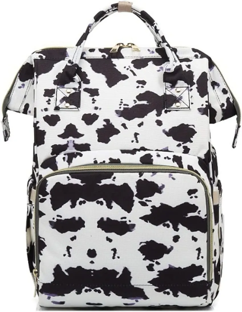 Large Capacity Baby Diaper Bag Backpack Waterproof Travel Nappy Diaper Bags Cute for Girls Boys (Cows)