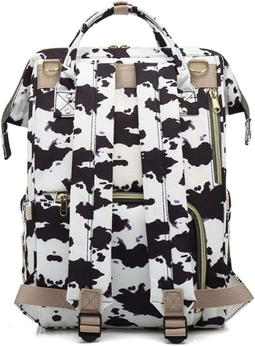 Large Capacity Baby Diaper Bag Backpack Waterproof Travel Nappy Diaper Bags Cute for Girls Boys (Cows)