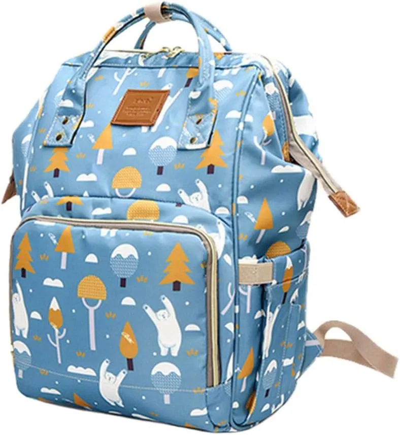 Large Capacity Baby Diaper Bag Backpack Waterproof Travel Nappy Diaper Bags Cute for Girls Boys (Polar bear)