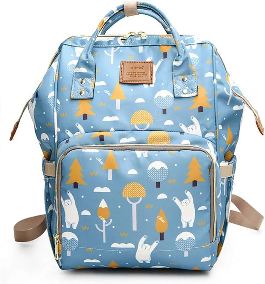 Large Capacity Baby Diaper Bag Backpack Waterproof Travel Nappy Diaper Bags Cute for Girls Boys (Polar bear)