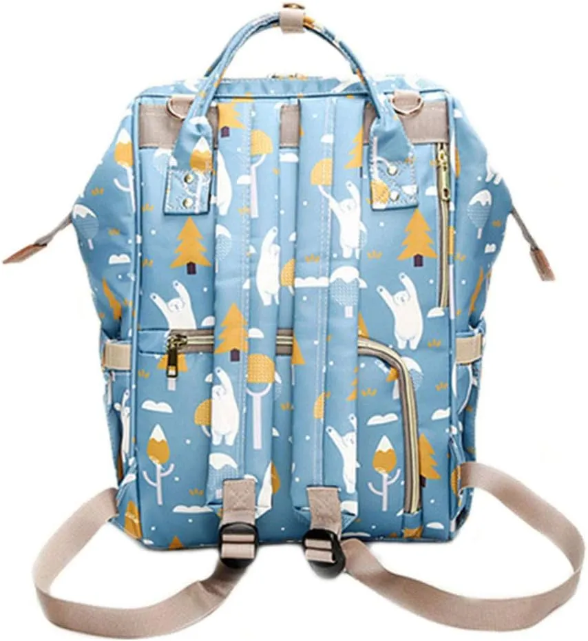 Large Capacity Baby Diaper Bag Backpack Waterproof Travel Nappy Diaper Bags Cute for Girls Boys (Polar bear)