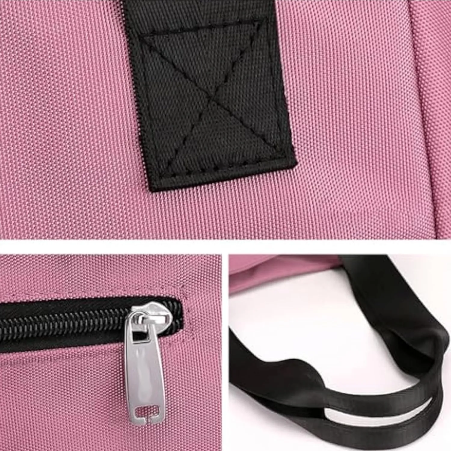 Large Capacity Water Repellent Multi Pocket Nylon Shoulder Bag, Women Tote Purse Zipper Nylon Handbag