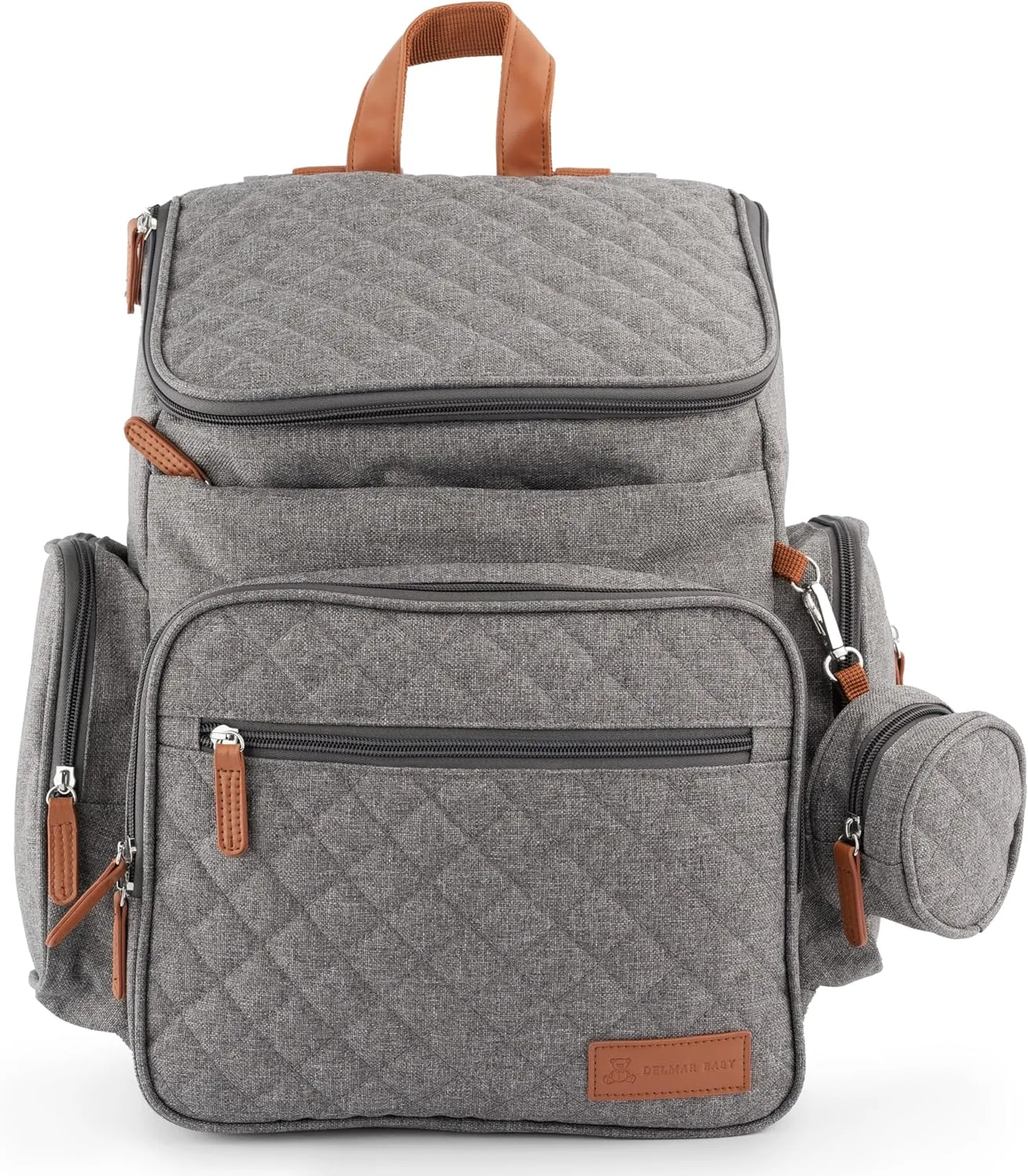Large Diaper Bag Backpack for Mom & Dad | Unisex Baby Travel Bag | 15 Pockets | Changing Pad | Stroller Straps | Stylish & Washable | Newborn Essentials | Heather Grey