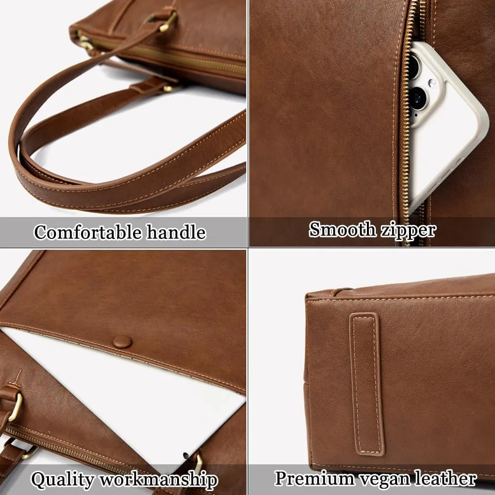 Large Tote Bag for Women Vegan Leather Tote Bag with Zipper Ladies Travel Work Purses and Handbags