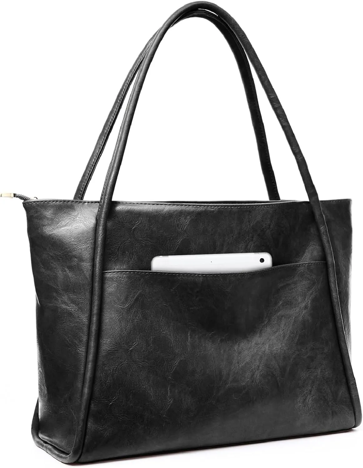 Large Tote Bag for Women Work with Zipper 16L Vegan Leather Ladies Travel Purses and Handbags