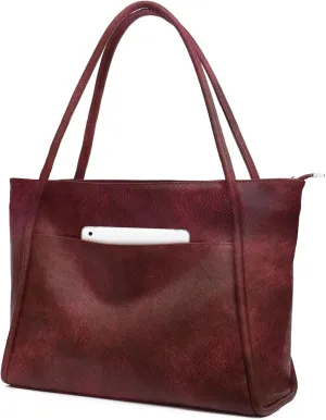 Large Tote Bag for Women Work with Zipper 16L Vegan Leather Ladies Travel Purses and Handbags