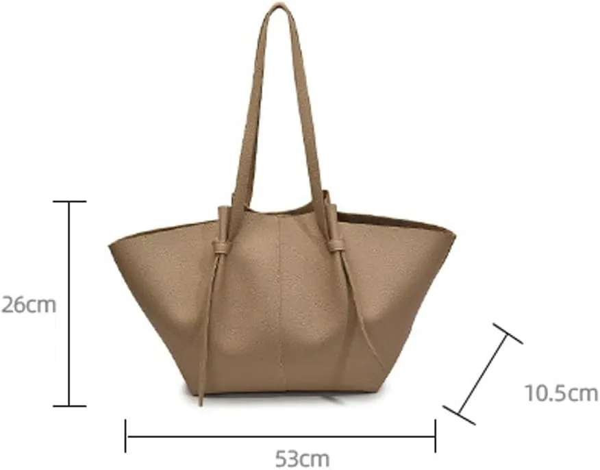 Large Tote Bag Women Trendy Pleated Shoulder Purses PU Leather Oversize Top Handle Handbags for Work Travel 2025
