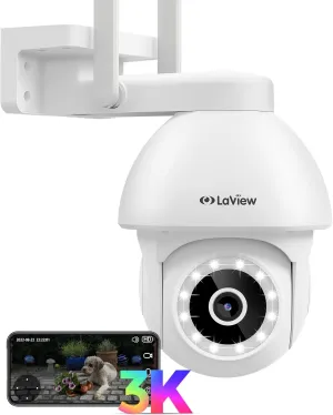 LaView 5MP Security Camera Outdoor Wired Starlight Color Night Vision,3K Cameras for Home Security AI Human Detection & Auto Tracking, IP65 Outdoor Camera 2-Way Audio, US Cloud, Compatible with Alexa