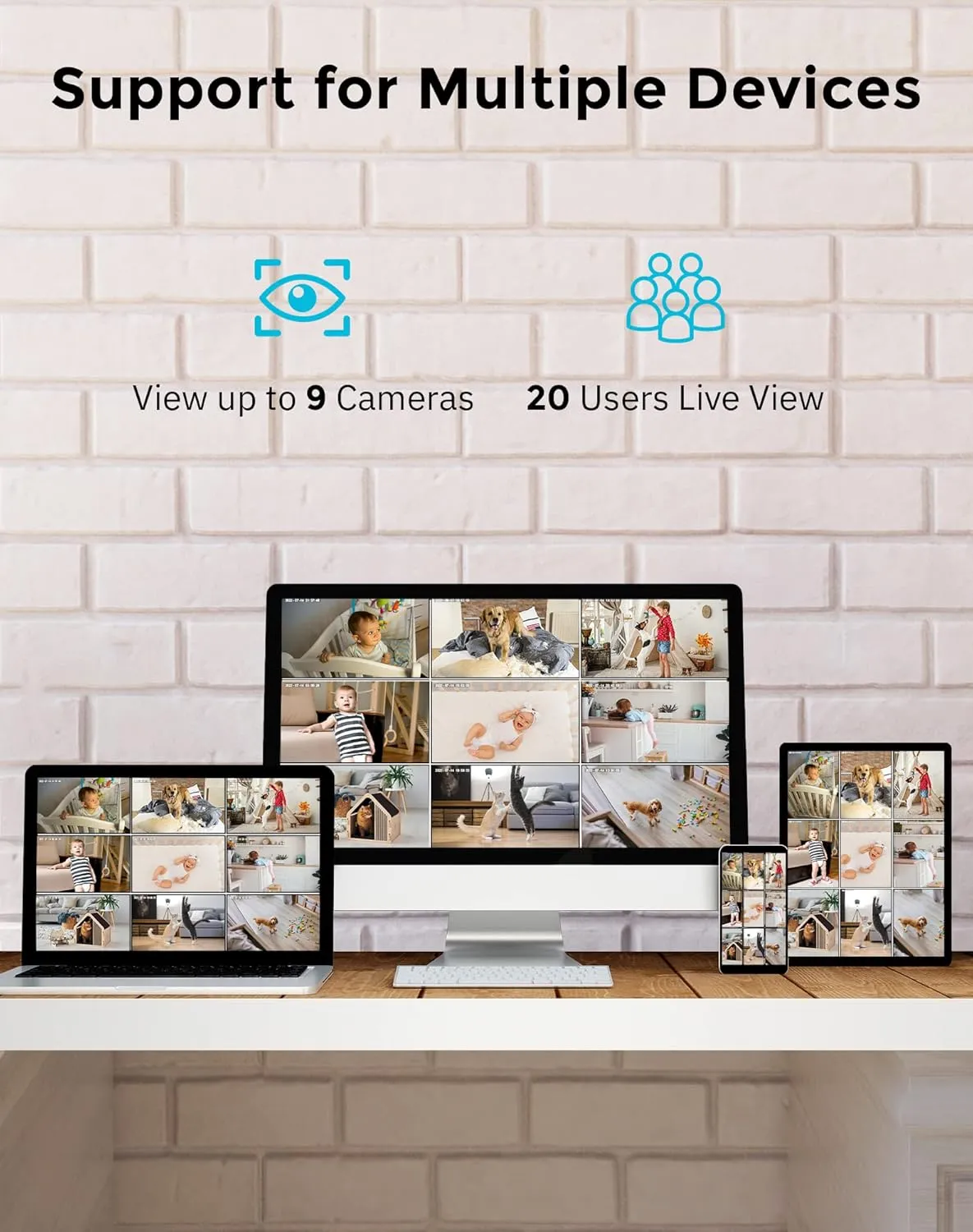 LaView Security Cameras for Home   2X 32GB SD Cards, PT Home Security Camera System with Motion Detection, Two-Way Audio, Night Vision, Indoor WiFi Camera for Baby/pet, Alexa, USA Cloud Service