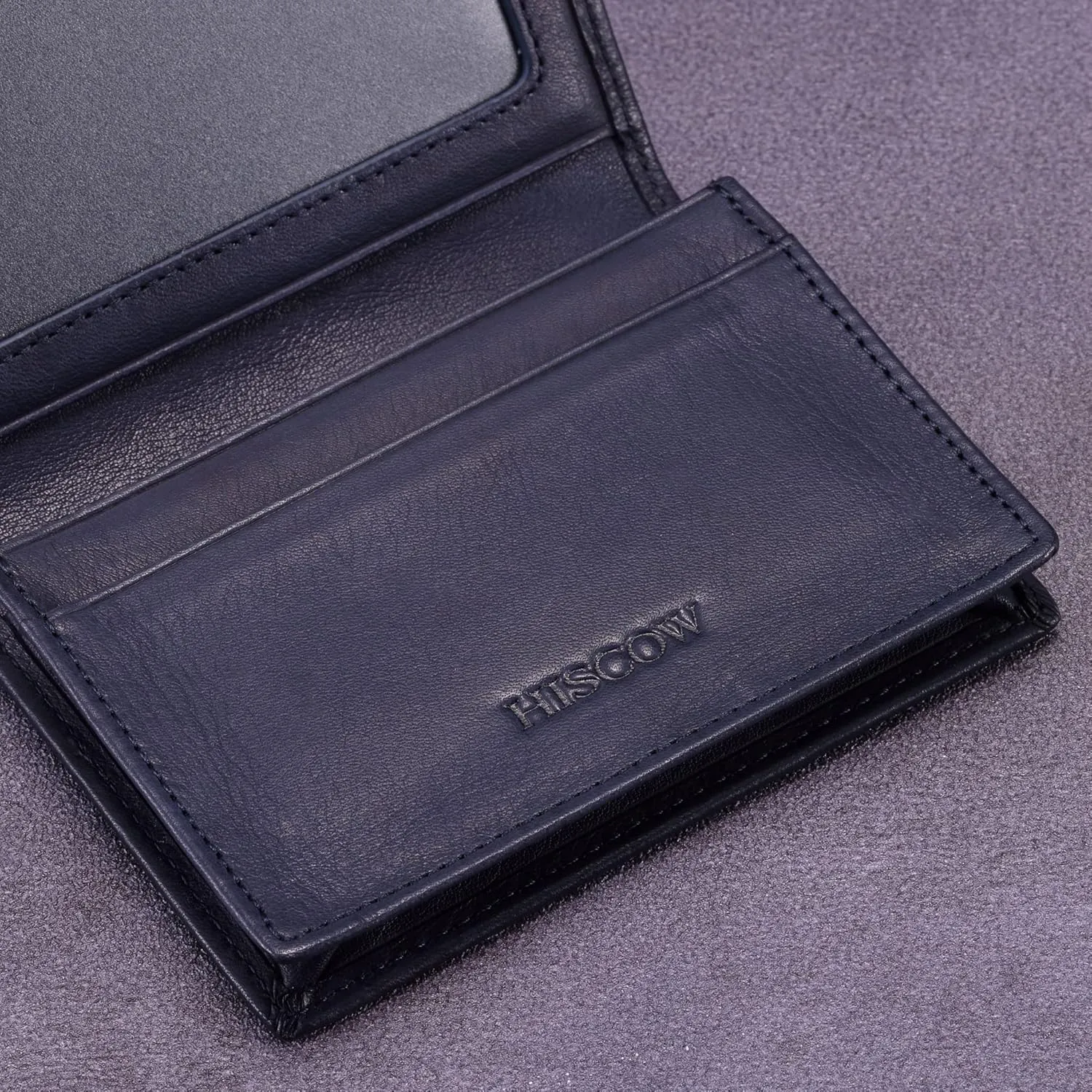 Leather Business Card Case Holder for Men & Women, Italian Calfskin