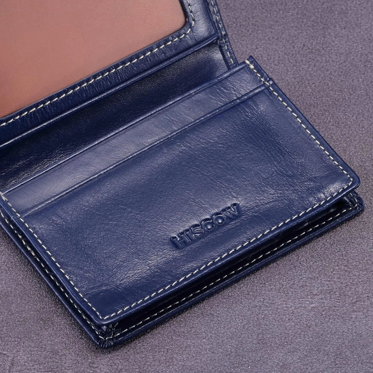 Leather Business Card Case Holder for Men & Women, Italian Calfskin