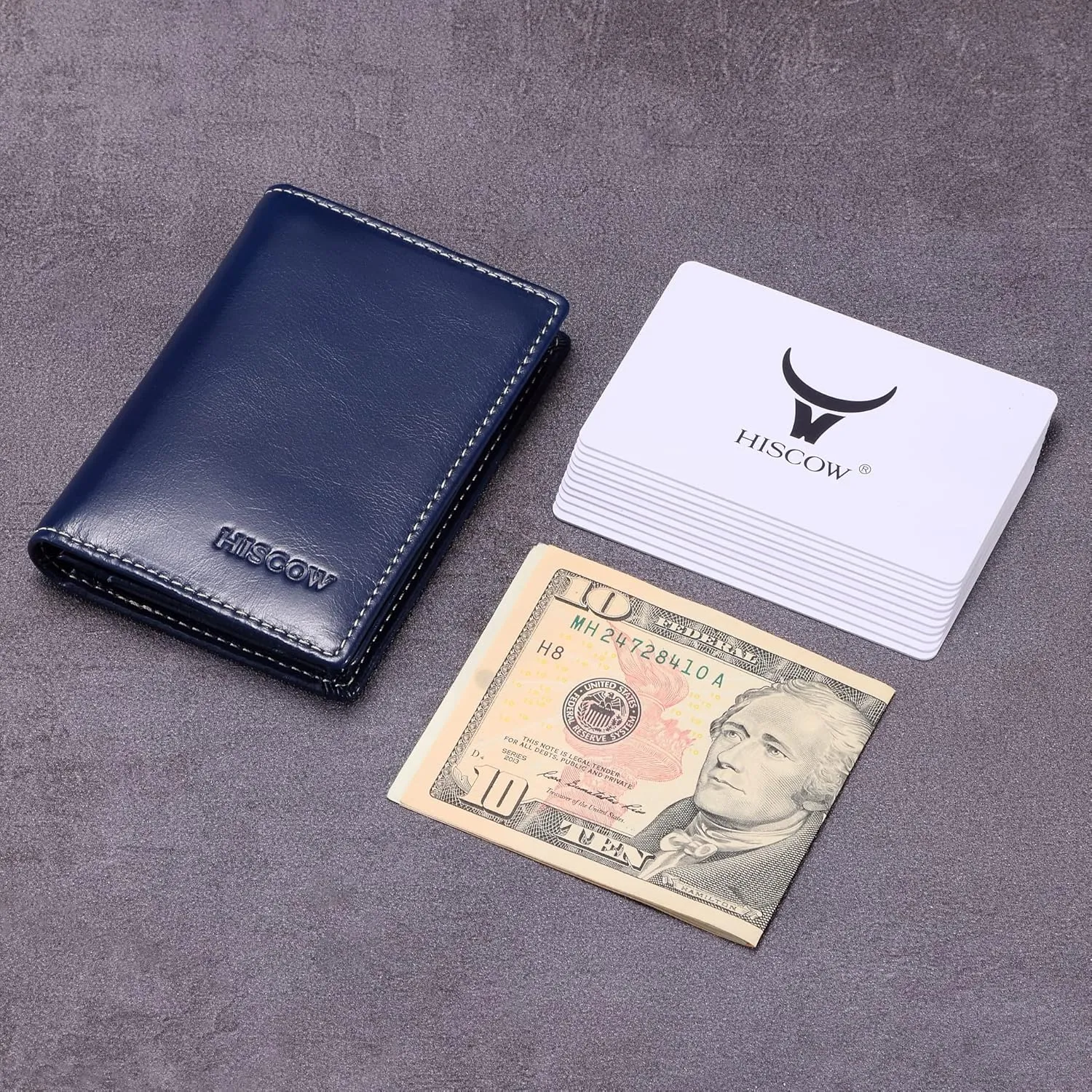 Leather Business Card Case Holder for Men & Women, Italian Calfskin