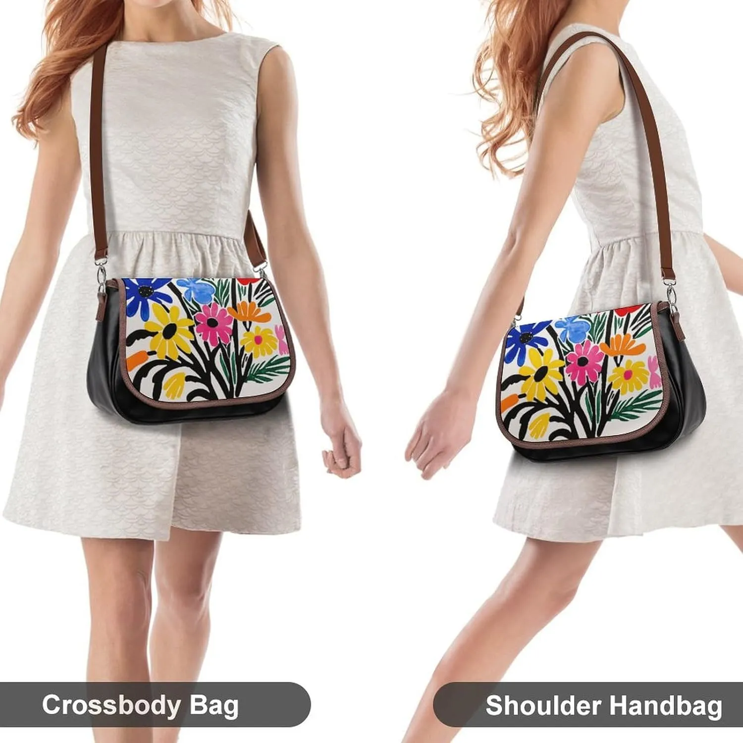 Leather Crossbody Bag for Women Green Pentagon Fruit Detachable Strap Handbags Travel Purse Shoulder Bag for Daily Use