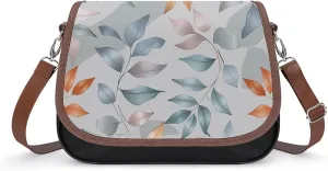 Leather Crossbody Bag for Women Rabbit on Hot Air Balloon Detachable Strap Handbags Travel Purse Shoulder Bag for Daily Use