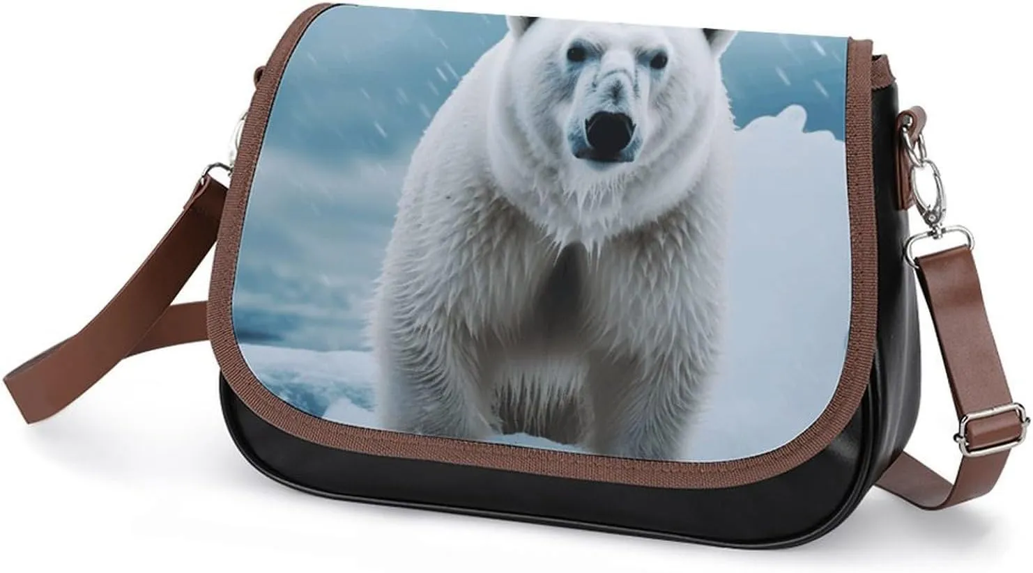 Leather Crossbody Bag for Women Squirrel Eats Nuts Detachable Strap Handbags Travel Purse Shoulder Bags for Daily Use