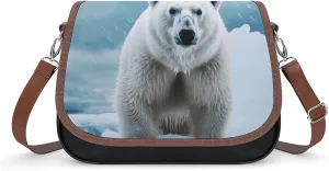 Leather Crossbody Bag for Women Squirrel Eats Nuts Detachable Strap Handbags Travel Purse Shoulder Bags for Daily Use