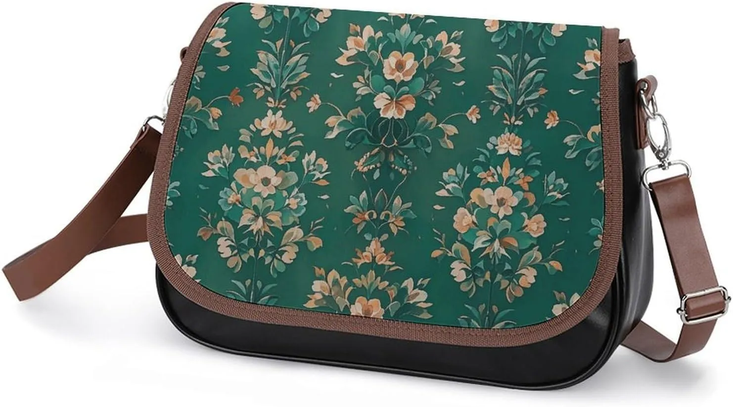 Leather Crossbody Bag for Women Tie-dye Blue Detachable Strap Handbags Travel Purse Shoulder Bag for Daily Use