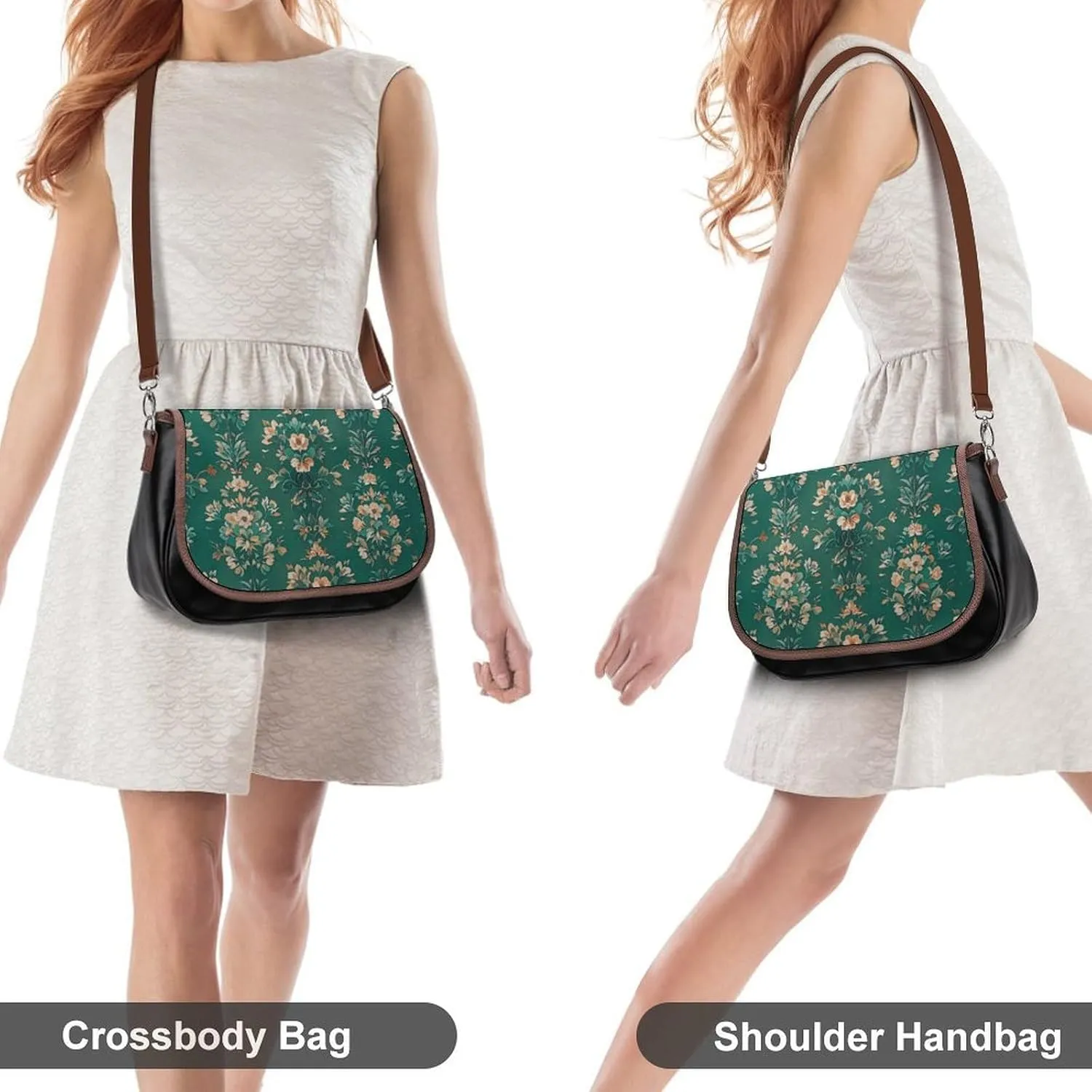 Leather Crossbody Bag for Women Tie-dye Blue Detachable Strap Handbags Travel Purse Shoulder Bag for Daily Use