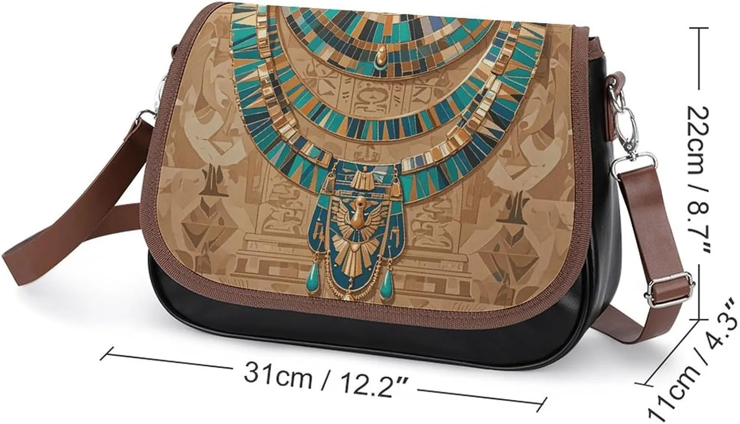 Leather Crossbody Bag for Women Tie-dye Blue Detachable Strap Handbags Travel Purse Shoulder Bag for Daily Use