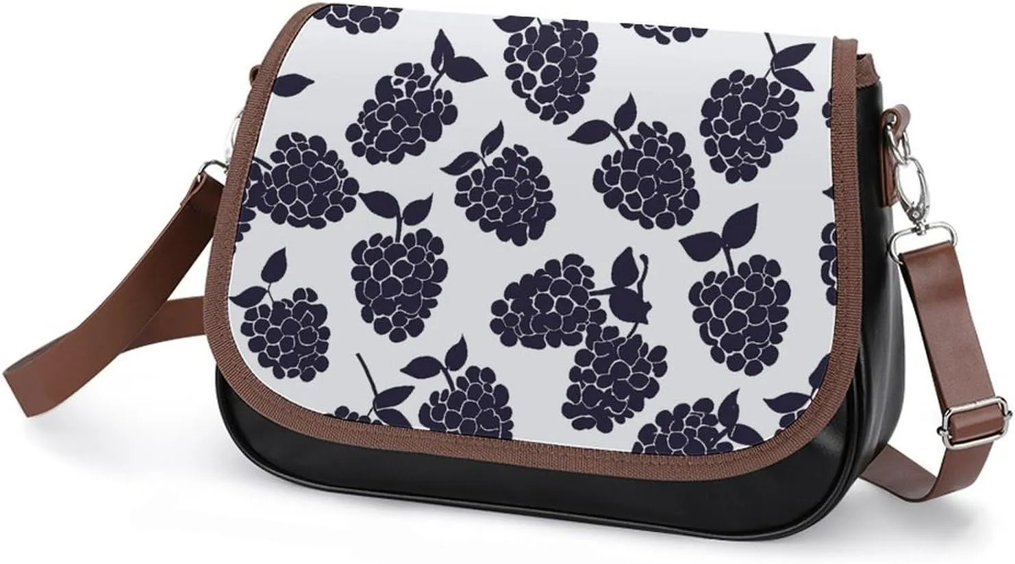 Leather Crossbody Bag for Women With Leaf Pattern Detachable Strap Handbags Travel Purse Shoulder Bag for Daily Use