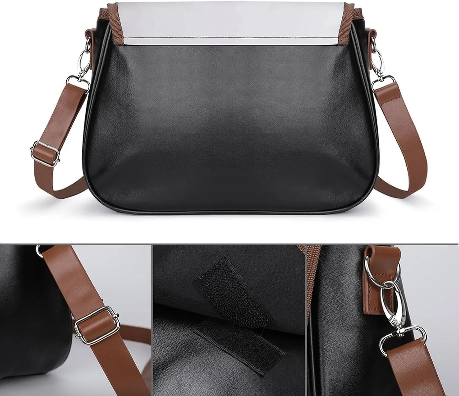 Leather Crossbody Bag for Women With Leaf Pattern Detachable Strap Handbags Travel Purse Shoulder Bag for Daily Use