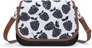 Leather Crossbody Bag for Women With Leaf Pattern Detachable Strap Handbags Travel Purse Shoulder Bag for Daily Use