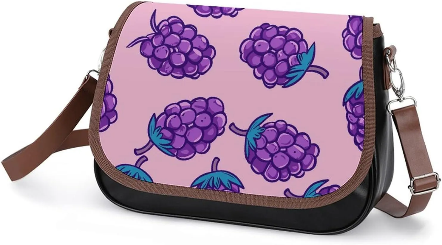Leather Crossbody Bag for Women With Leaf Pattern Detachable Strap Handbags Travel Purse Shoulder Bag for Daily Use