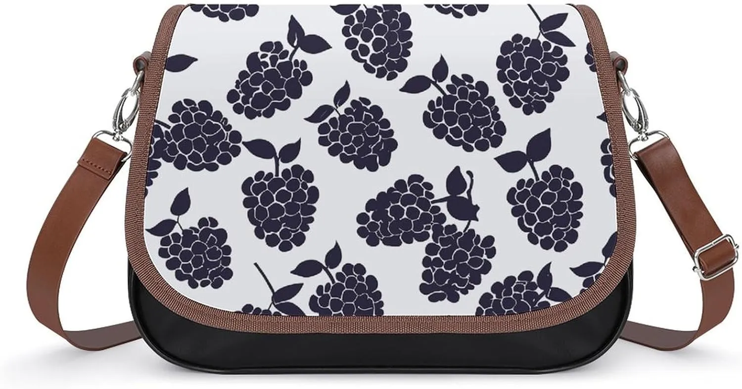 Leather Crossbody Bag for Women With Leaf Pattern Detachable Strap Handbags Travel Purse Shoulder Bag for Daily Use