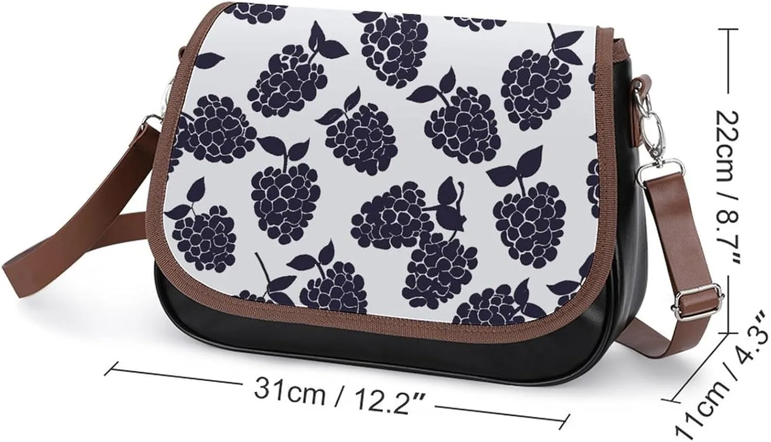 Leather Crossbody Bag for Women With Leaf Pattern Detachable Strap Handbags Travel Purse Shoulder Bag for Daily Use