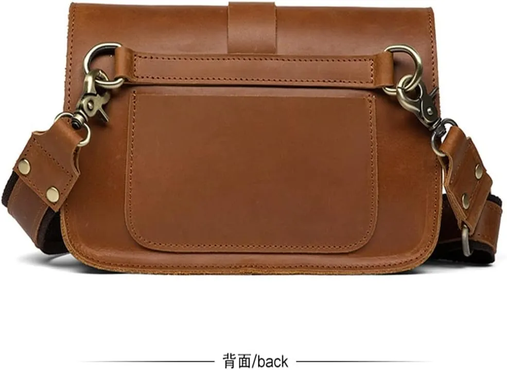 Leather Mailman Men's Bag Messenger Bag Retro Leather Casual Men's Shoulder Bag Small Backpack