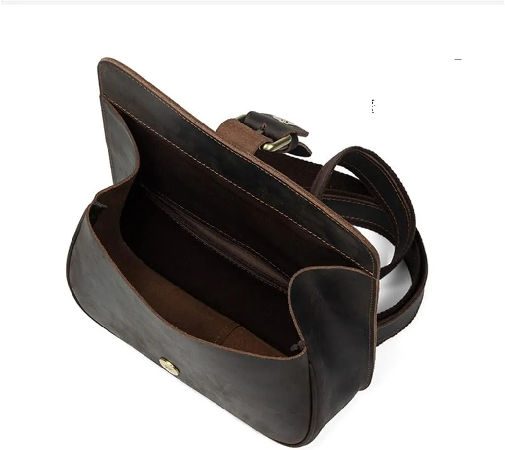 Leather Mailman Men's Bag Messenger Bag Retro Leather Casual Men's Shoulder Bag Small Backpack