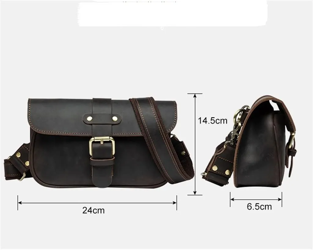 Leather Mailman Men's Bag Messenger Bag Retro Leather Casual Men's Shoulder Bag Small Backpack