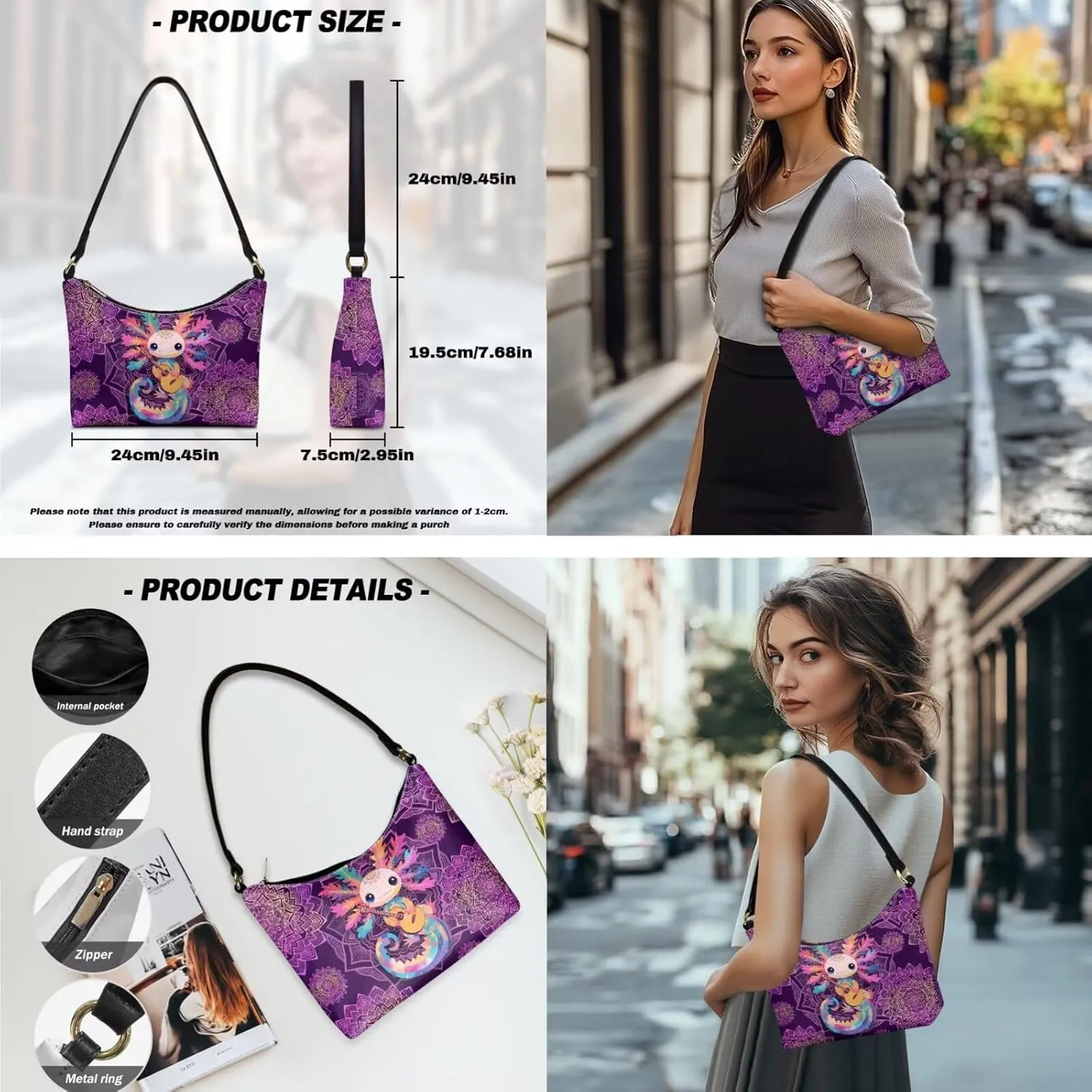 Leather Purse and Wallet Set Womens Shoulder Handbags with Matching Wallet Small Hobo Tote Bag Purse Clutch