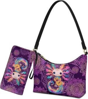 Leather Purse and Wallet Set Womens Shoulder Handbags with Matching Wallet Small Hobo Tote Bag Purse Clutch