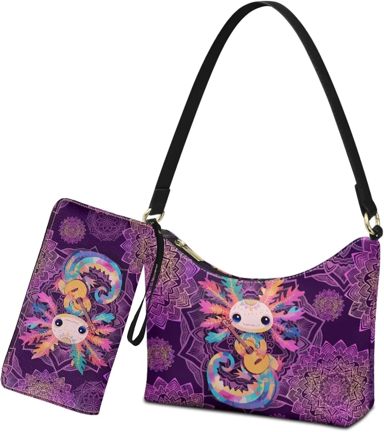 Leather Purse and Wallet Set Womens Shoulder Handbags with Matching Wallet Small Hobo Tote Bag Purse Clutch
