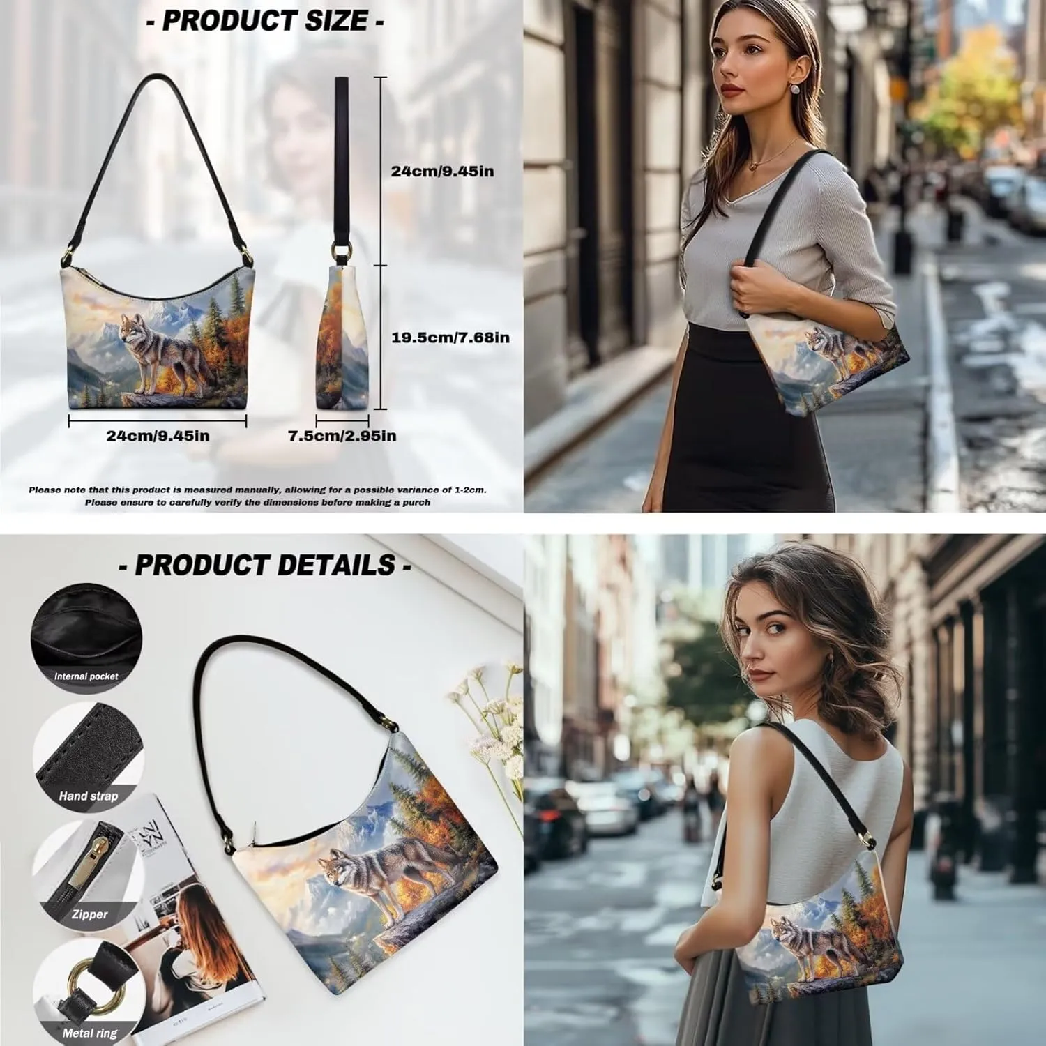 Leather Purse and Wallet Set Womens Shoulder Handbags with Matching Wallet Small Hobo Tote Bag Purse Clutch