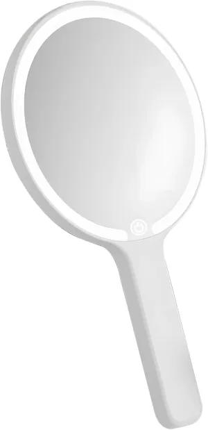 Led Makeup Mirror with Smart Touch, 3 Light Modes, Rechargeable Type-C, Round Pearl White, Perfect for Travel