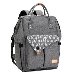 Lekebaby Diaper Bag Backpack with Stroller Straps Multifunction Baby Diaper Backpack, Gray
