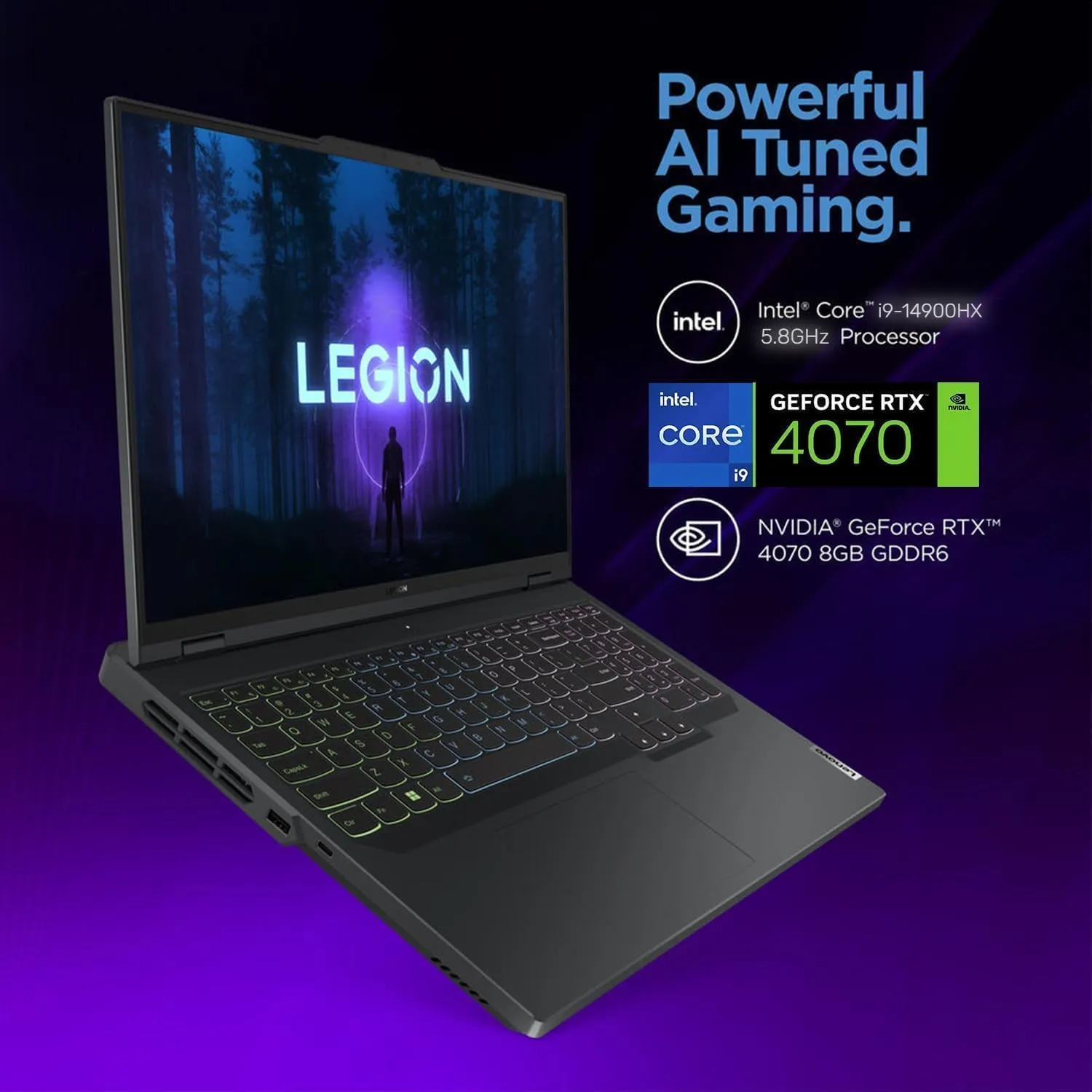 Lenovo Legion Pro 5i Gen 9 Gaming Laptop, 16" WQXGA 240Hz Display, Intel i9-14900HX(up to 5.80 GHz), NVIDIA RTX 4070, 64GB DDR5, 2TB SSD, RGB Backlit KB, Wi-Fi 6E, Windows 11 Pro & Free Office Pro