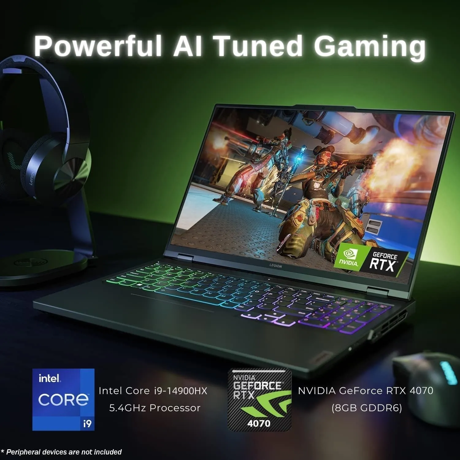 Lenovo Legion Pro 5i Gen 9 Gaming Laptop, 16" WQXGA(2560 x 1600) 240Hz, Intel 24-Core i9-14900HX, GeForce RTX 4070, 32 GB DDR5, 2 TB SSD, 4-Zone RGB Backlit, WiFi 6E, Win 11 Pro, Free Lifetime Office